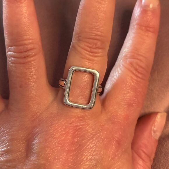 The big rectangle ring in 925 silver - Picture 7 of 10